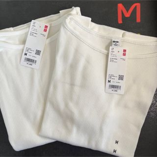 ユニクロ(UNIQLO)のユニクロ リブボートネックノースリーブT / Mサイズ(シャツ/ブラウス(半袖/袖なし))