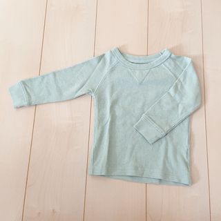 ニシマツヤ(西松屋)のベビー服　子供服　トップス　長袖　ロンT　ミントグリーン　西松屋　サイズ90(Tシャツ/カットソー)