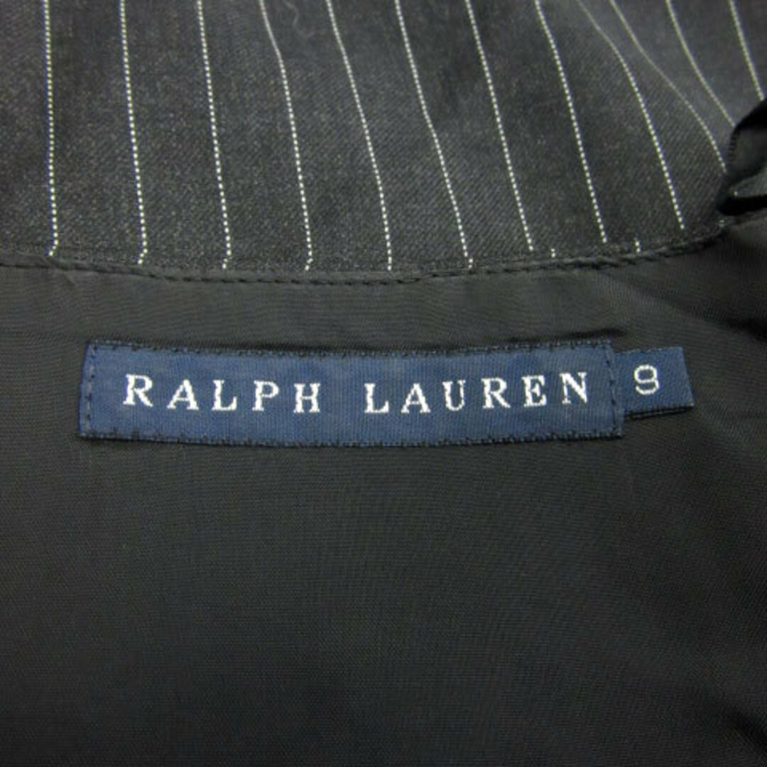 Ralph Lauren(ラルフローレン)のラルフローレン タイトスカート ひざ丈 ストライプ柄 ウール 9 ダークグレー レディースのスカート(ひざ丈スカート)の商品写真