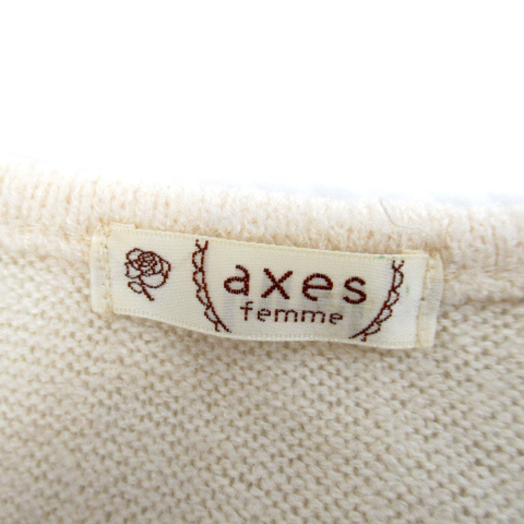 axes femme(アクシーズファム)のアクシーズファム ニットカーディガン Vネック レース M アイボリー ■MO レディースのトップス(カーディガン)の商品写真