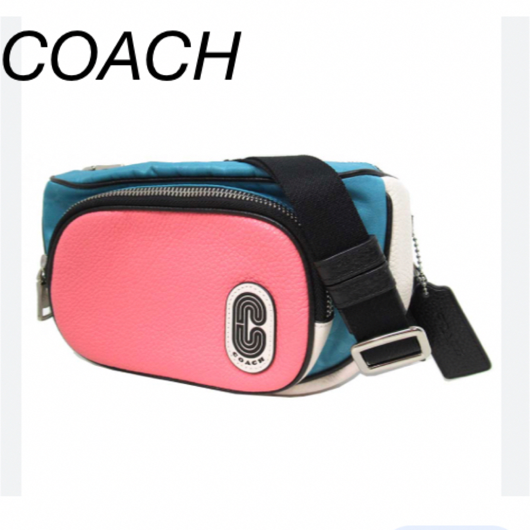 【美品】COACH ウエストバッグ レザー ナイロン シグネチャー 2907