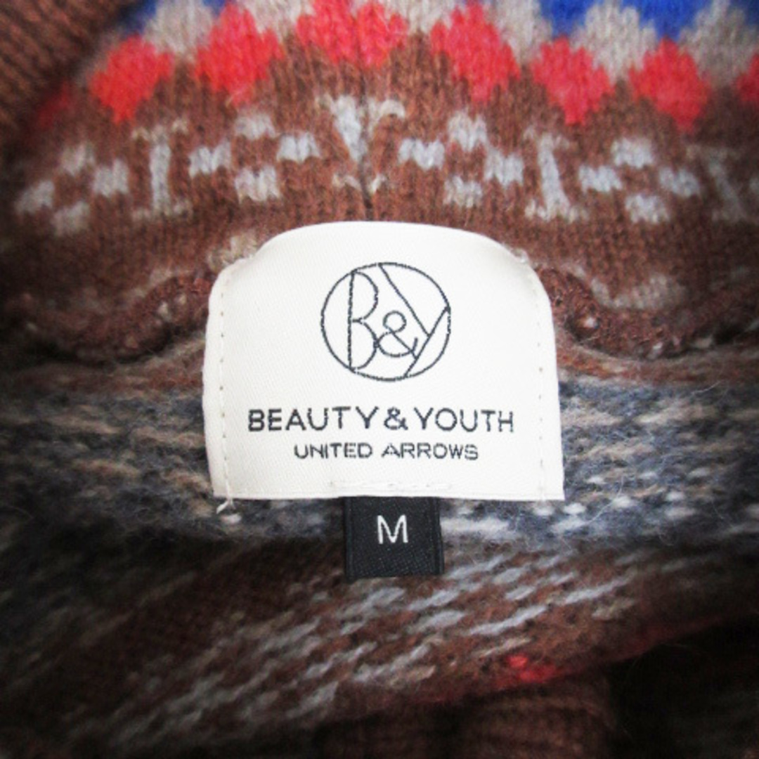 BEAUTY&YOUTH UNITED ARROWS(ビューティアンドユースユナイテッドアローズ)のB&Y ユナイテッドアローズ ニットカーディガン フード付き M 茶 ベージュ メンズのトップス(カーディガン)の商品写真