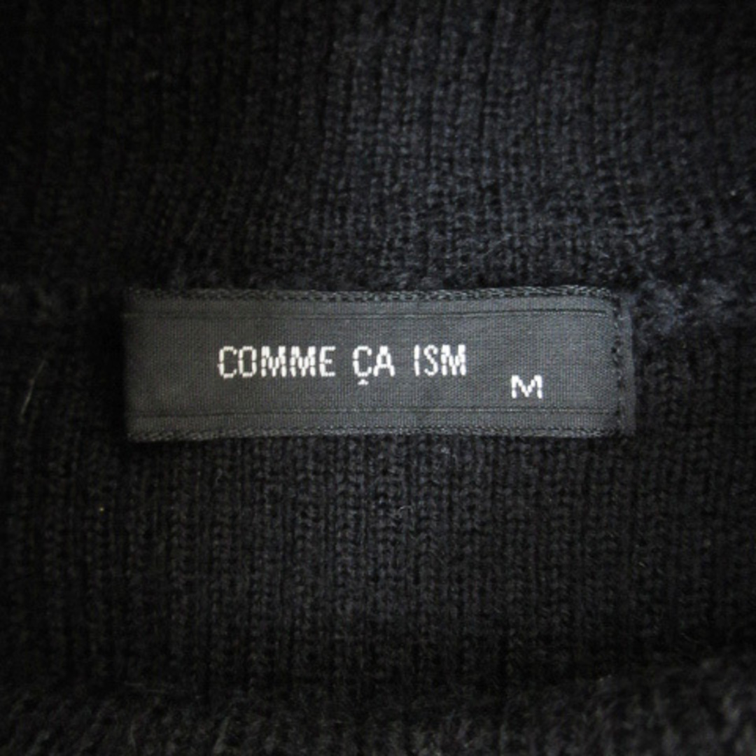 COMME CA ISM(コムサイズム)のコムサイズム リブニット カットソー 半袖 ハイネック ウール 無地 M 黒 レディースのトップス(ニット/セーター)の商品写真