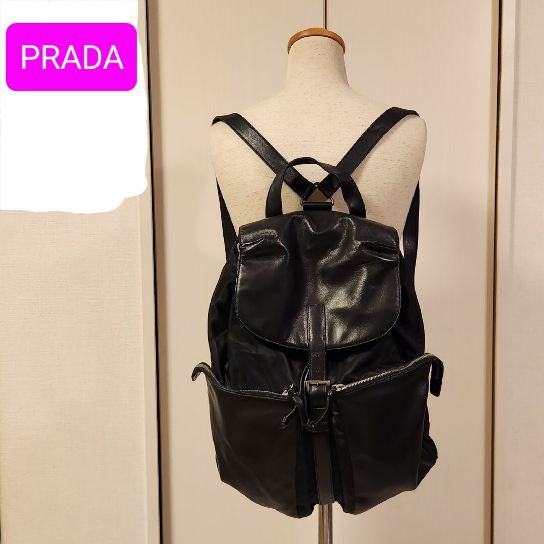 PRADA プラダ リュック バックパック 三角ロゴ 収納力抜群 大容量-