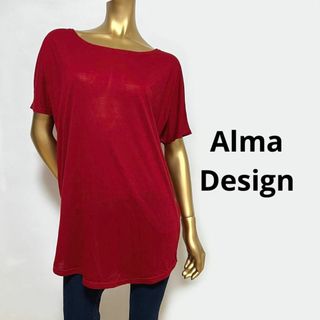 【3138】Alma Design ドルマン ロング トップス(カットソー(半袖/袖なし))