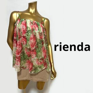 リエンダ(rienda)の【3143】rienda 花柄 プリーツ ワンピース S(ミニワンピース)
