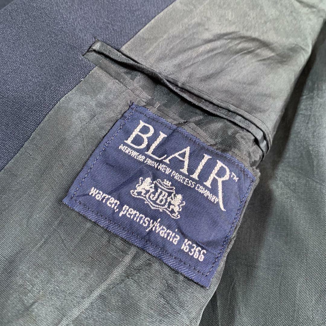 90s USA製 BLAIR ネイビーテーラードジャケット ネイビー