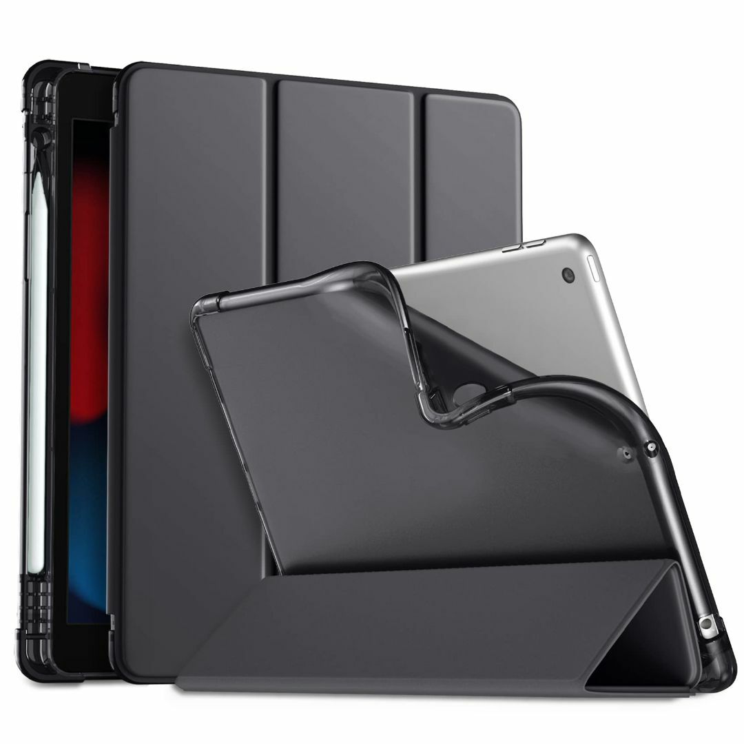 【色: ブラック】Maledan iPad ケース 第8世代 2020 ペン収納