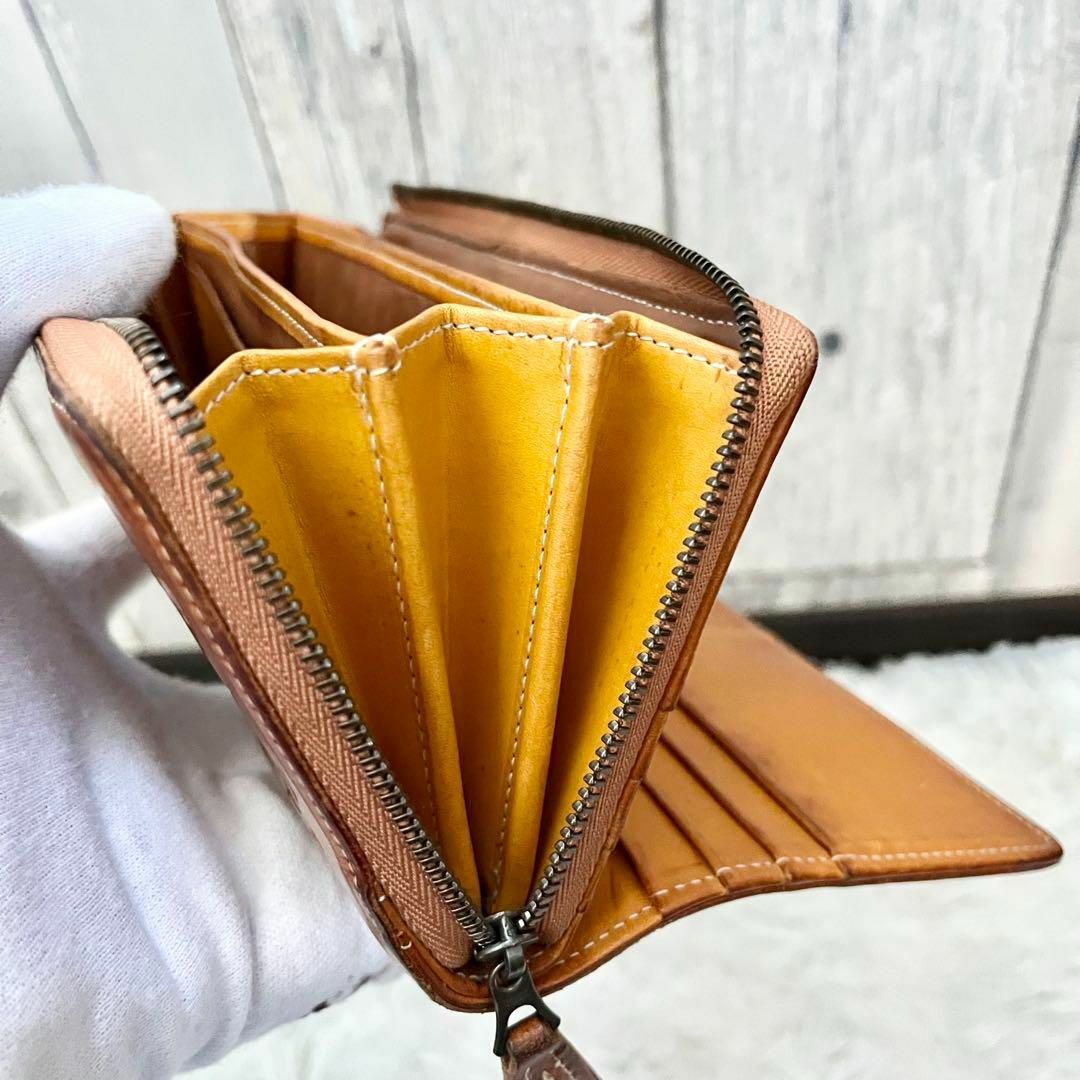【美品】ゲンテン genten カットワーク 長財布 レザー