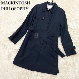 マッキントッシュフィロソフィー(MACKINTOSH PHILOSOPHY)のマッキントッシュフィロソフィー ステンカラーコート ベルト付き ネイビー 38(スプリングコート)