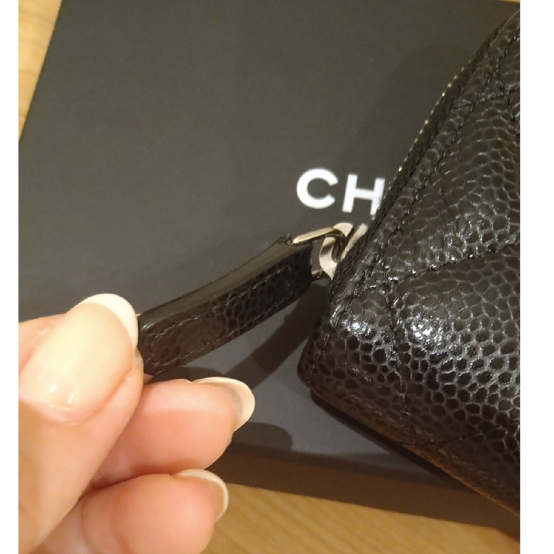 CHANEL(シャネル)のCHANEL　キャビアスキン　コインパース　AP0126 （黒）シルバー金具 レディースのファッション小物(コインケース)の商品写真