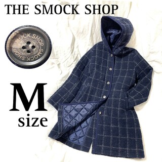 THE SMOCK SHOP ジャケット フード キルティング 中綿 紫 紺 M