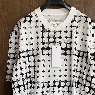 白46新品 メゾン マルジェラ パンチホール ポルカドット プリント Tシャツ