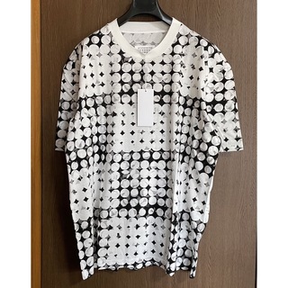 マルタンマルジェラ(Maison Martin Margiela)の白46新品 メゾン マルジェラ パンチホール ポルカドット プリント Tシャツ(Tシャツ/カットソー(半袖/袖なし))