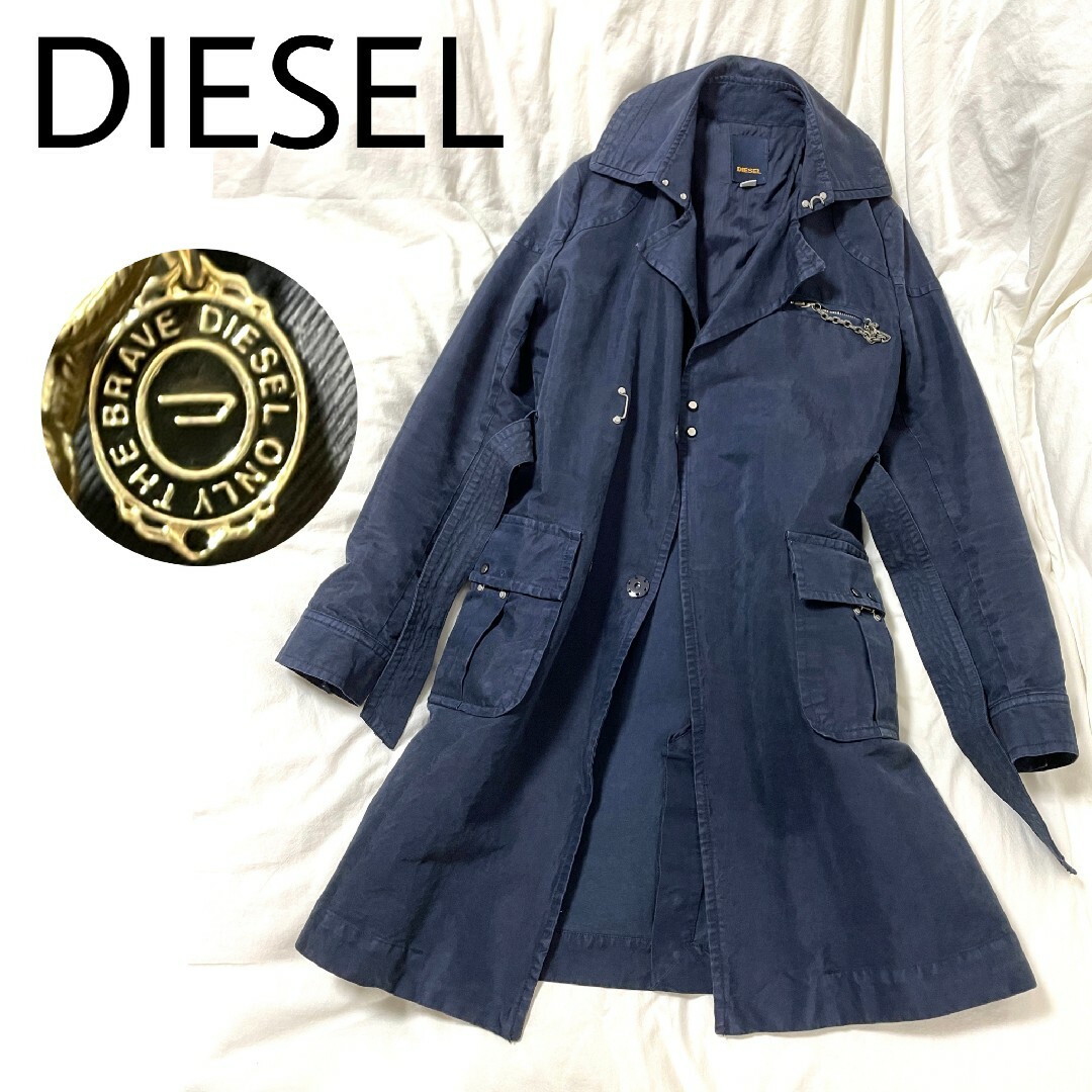 【DIESEL】ウエストベルト付 ミリタリートレンチ ロングコート | フリマアプリ ラクマ