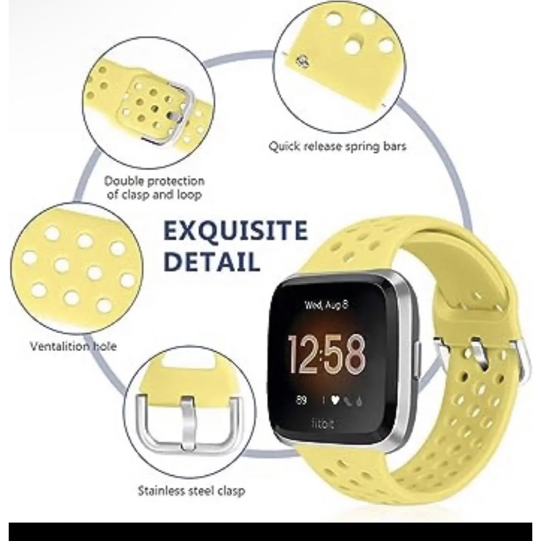 Fitbit Versa/Lite/SE バンド/ベルト交換用バンド シリコン メンズの時計(ラバーベルト)の商品写真
