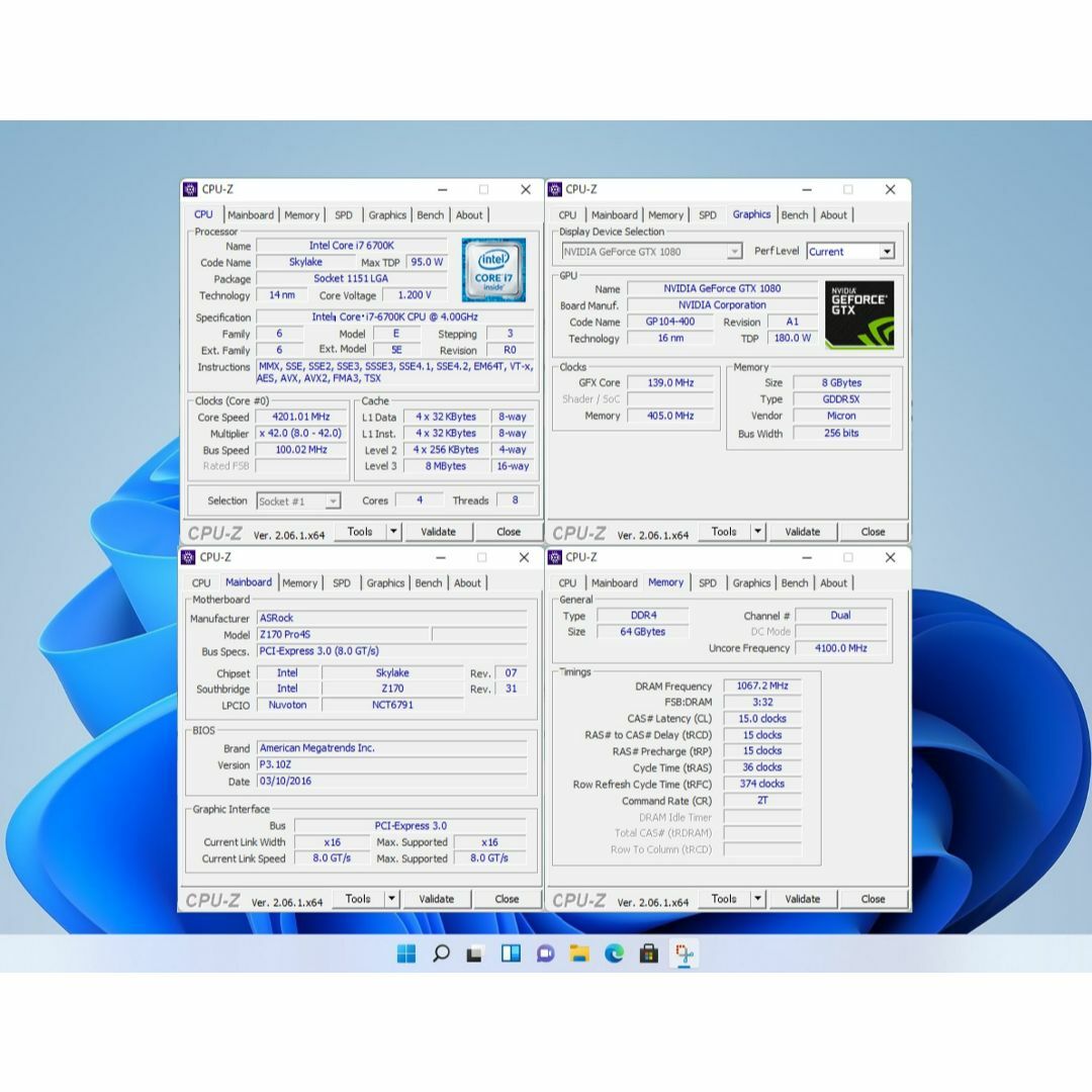 ゲームPC/i7 6700K/64G/GTX1080/SSD+HDD/#1A3 - デスクトップ型PC