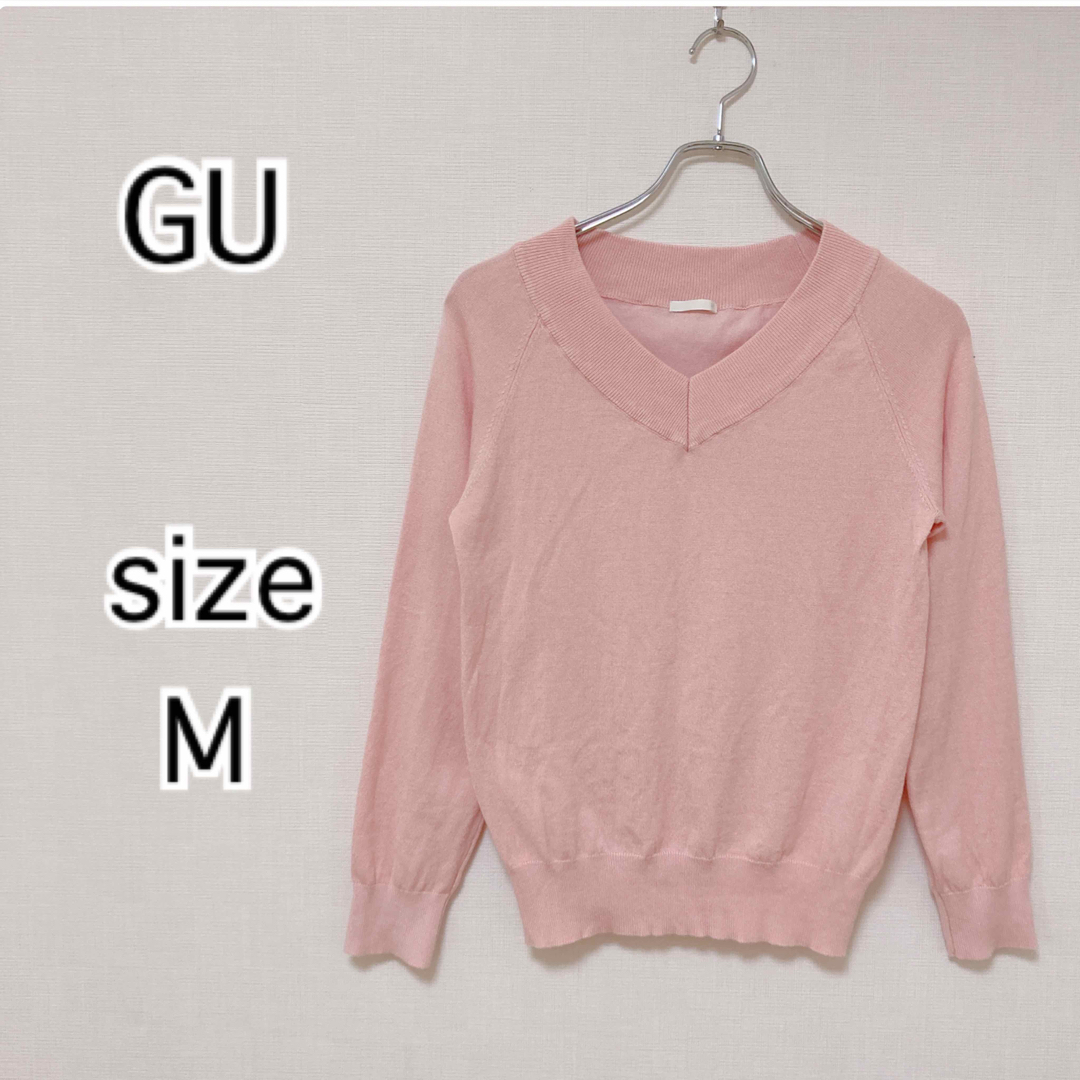 [GU]ジーユー　長袖　トップス　セーター　ピンク　Mサイズ | フリマアプリ ラクマ