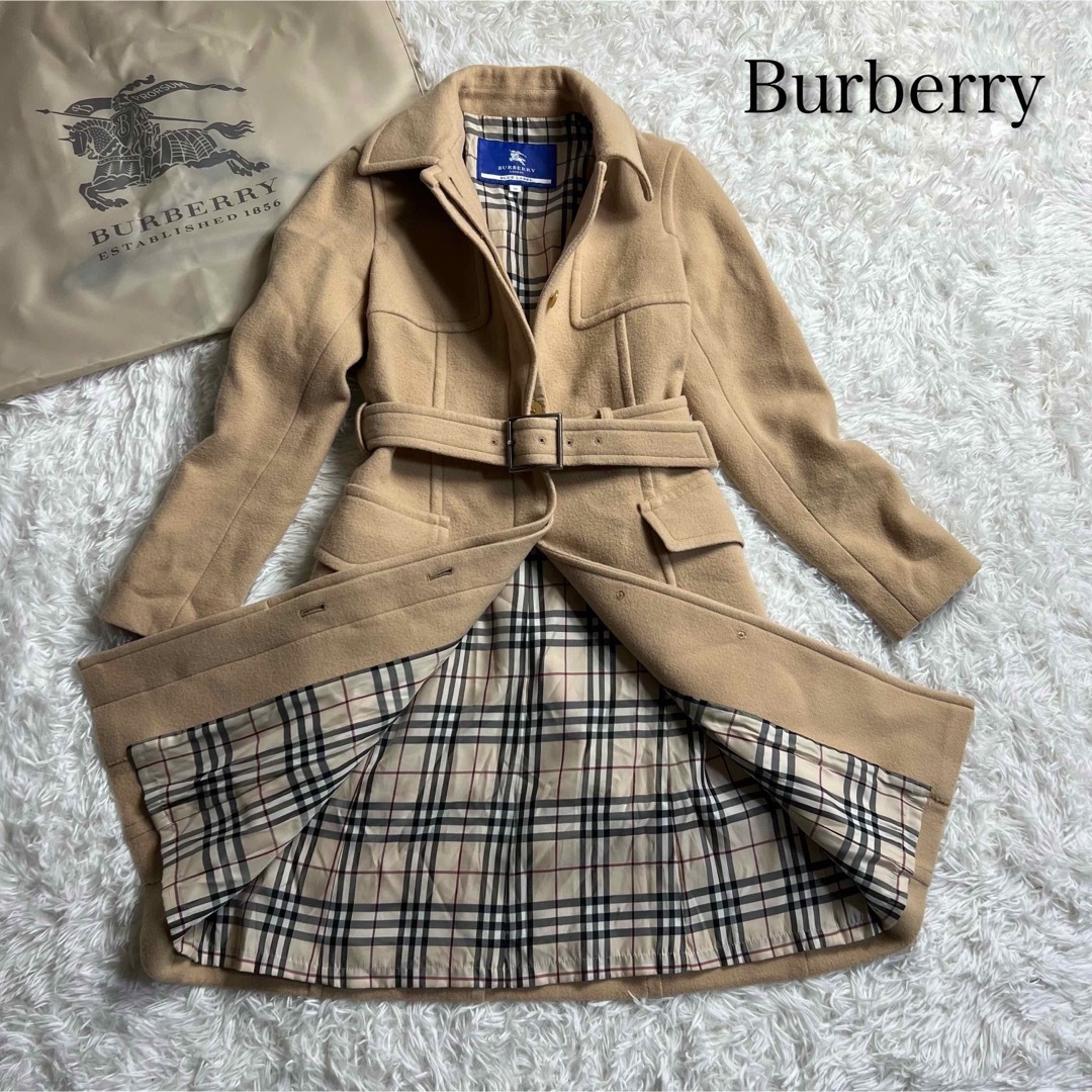 BURBERRY BLUE LABEL(バーバリーブルーレーベル)のバーバリーブルーレーベル　ロングコート　サイズ38 レディース レディースのジャケット/アウター(ロングコート)の商品写真