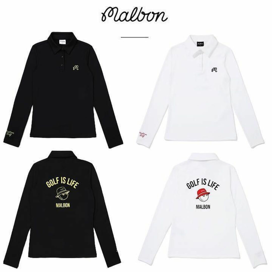 マルボン ゴルフ ポロシャツ 長袖 malbon シャツ レディース【S～L】