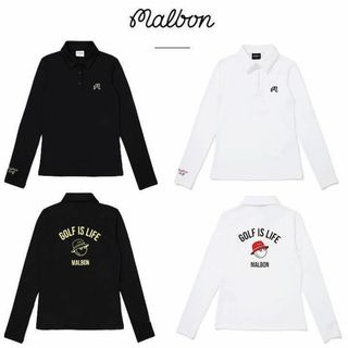 マルボン ゴルフ ポロシャツ 長袖 malbon シャツ レディース【S~L】の