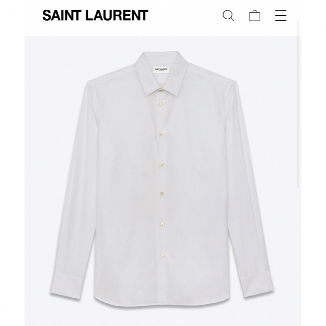 saint laurent paris 白　ホワイト　シャツ　サンローラン
