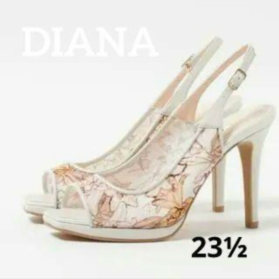 DIANA ダイアナ ミュシャ 百合 バックストラップサンダル 23.5cm