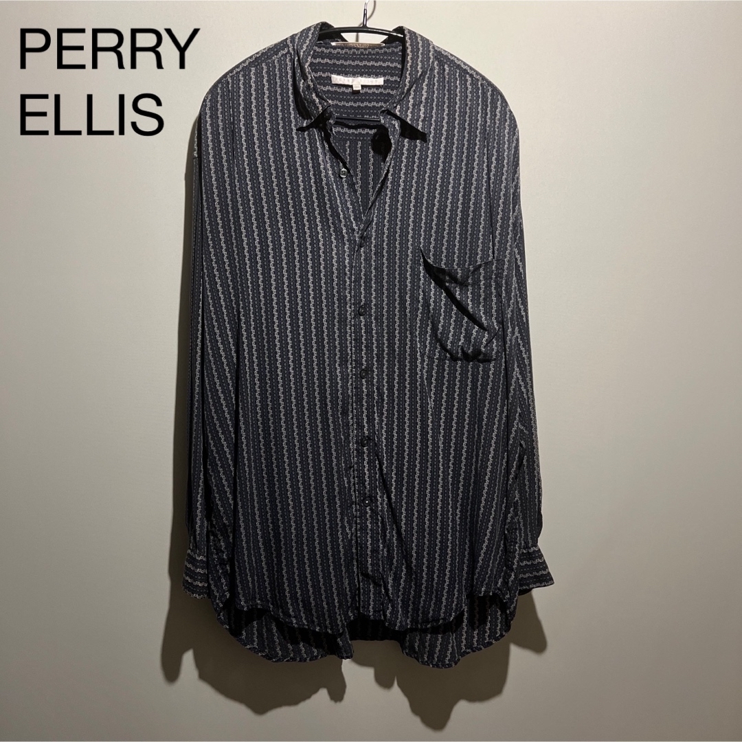 PERRY ELLIS - 90s PERRY ELLIS シルク100% トロミシャツ 長袖 ...