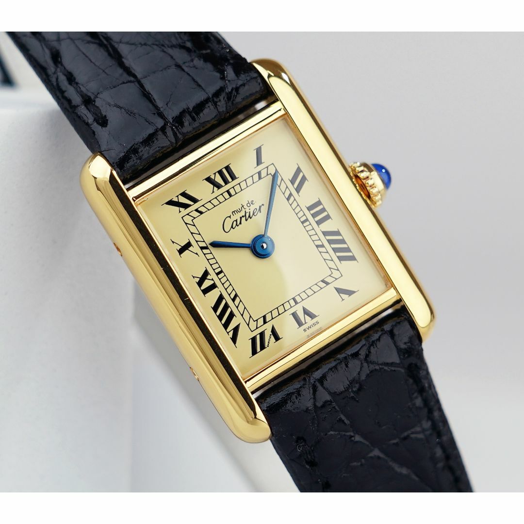 美品 カルティエ マスト タンク アイボリー ローマン SM Cartier39CARTIER