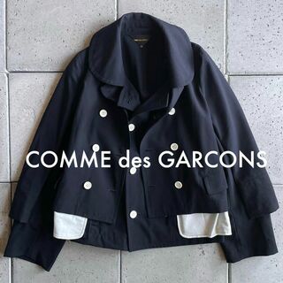 コムデギャルソン(COMME des GARCONS)の2008SS コムデギャルソン レイヤード 丸襟 変形ジャケット M ネイビー(その他)