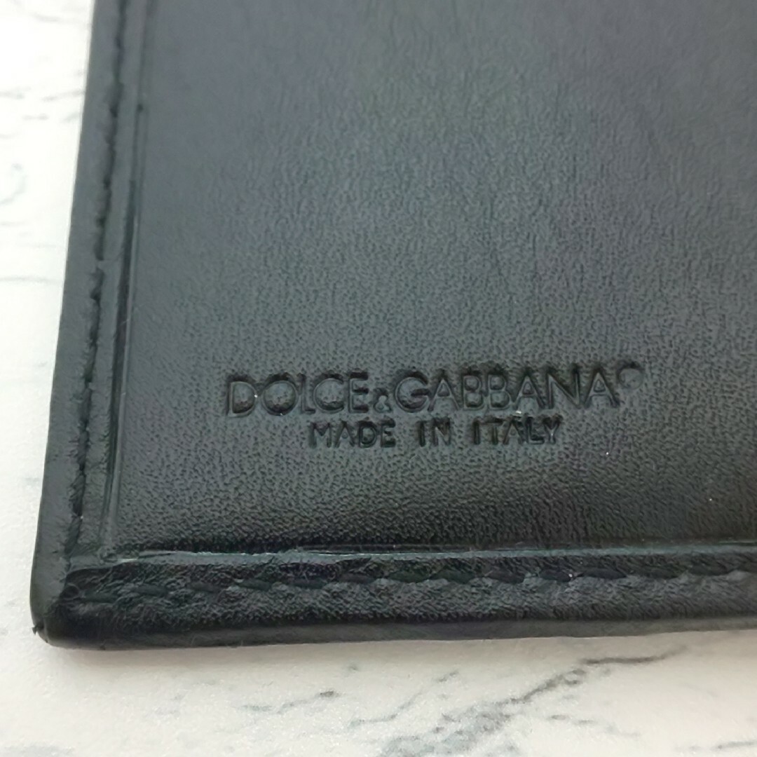 【未使用/箱付】DOLCE&GABBANA 二つ折り財布 DG型押しロゴ シボ革 9