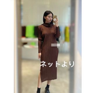 PLEATS PLEASE イッセイミヤケ 長袖 マキシ丈 ワンピース M