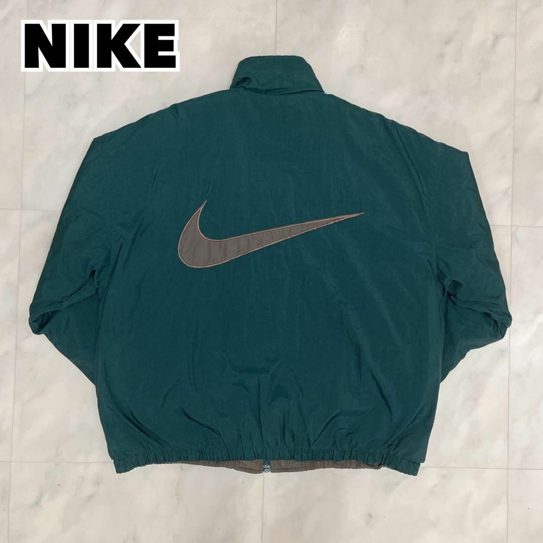 90s NIKE ナイキ 中綿ナイロンジャケット リバーシブル 刺繍ロゴ