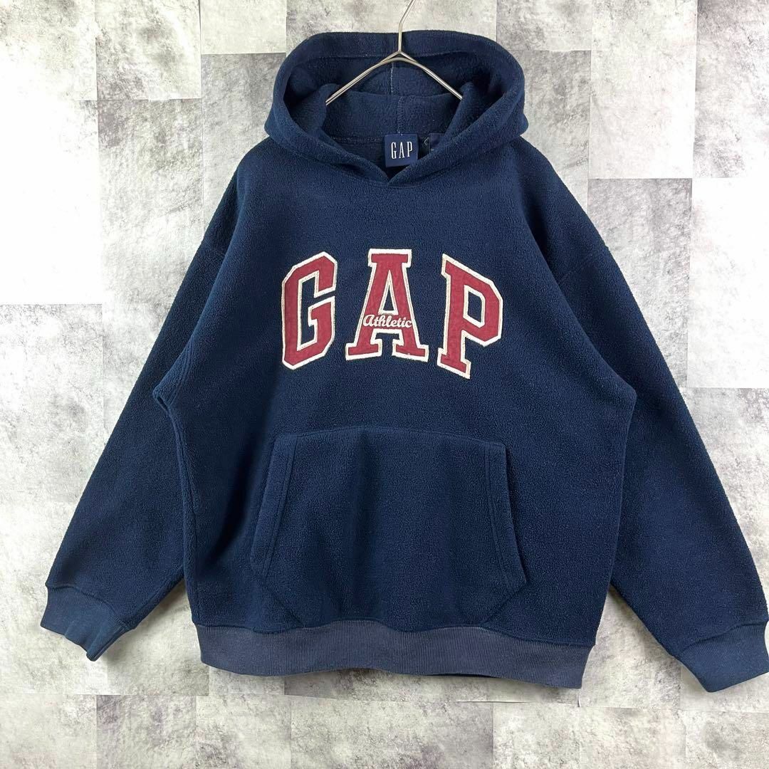 OLD GAP フリース　パーカー　トレーナー　フーディー　青　L