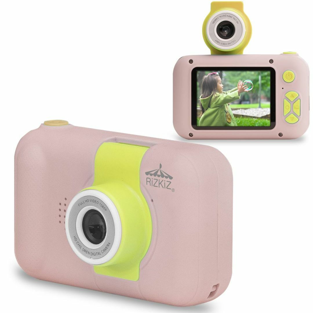 【色: ピンク】RiZKiZ キッズカメラ 子供用カメラ トイカメラ デジタルカ