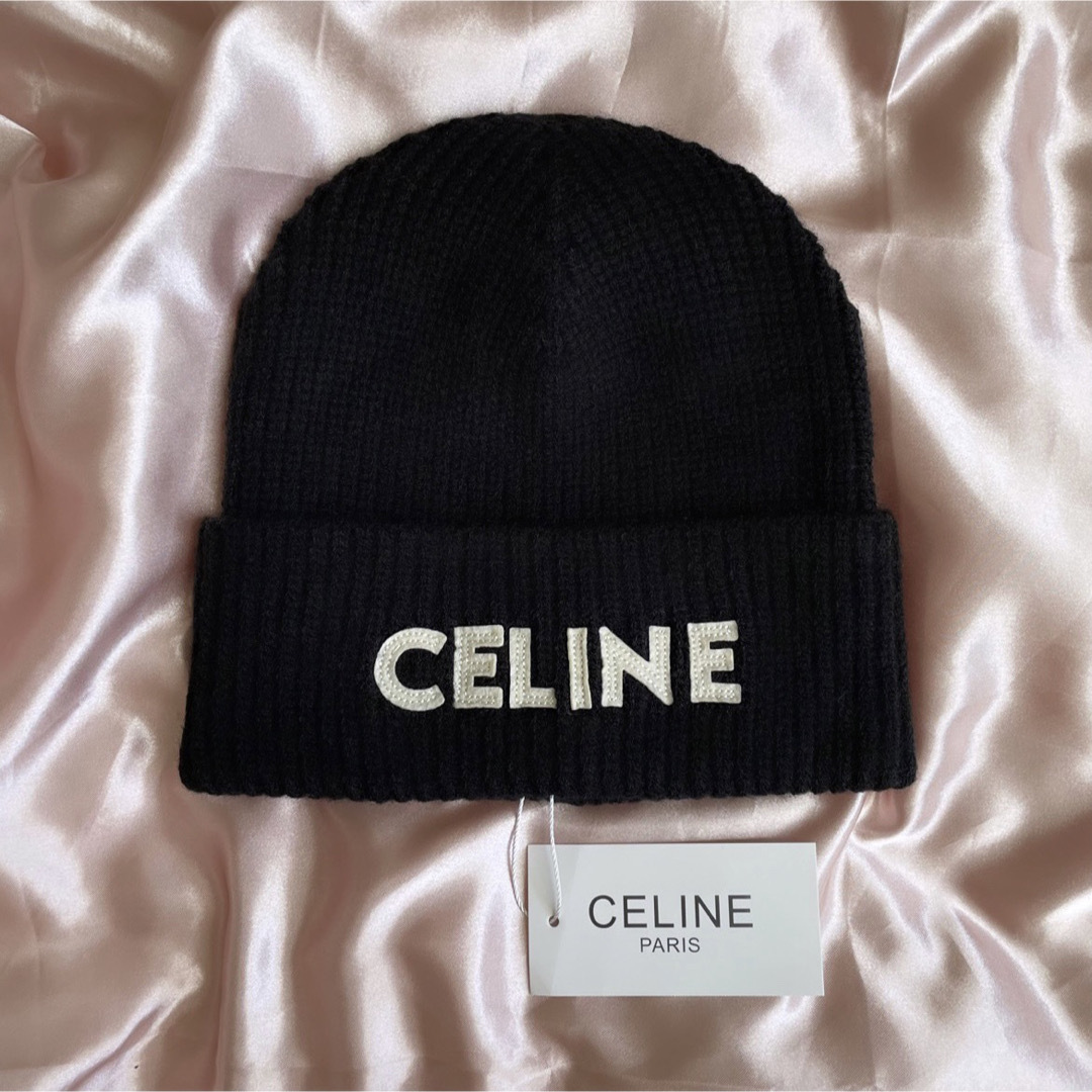 セリーヌ CELINE  ニットキャップ   黒 秋冬オススメ  宴会，旅行