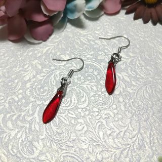 No.1186  赤いしずくのピアス(ピアス)