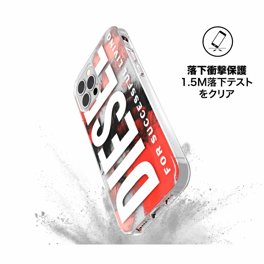 【色: ブラック/コーラル】DIESEL iPhone12 ケース / iPho