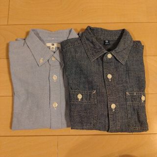 ユニクロ(UNIQLO)のUNIQLO　長袖シャツ　2枚　120センチ(ブラウス)