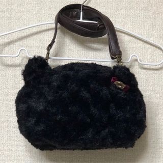 アクシーズファム(axes femme)のaxes femme巻薔薇ファー猫バッグ②黒美品ショルダーバッグにゃんこ(ショルダーバッグ)