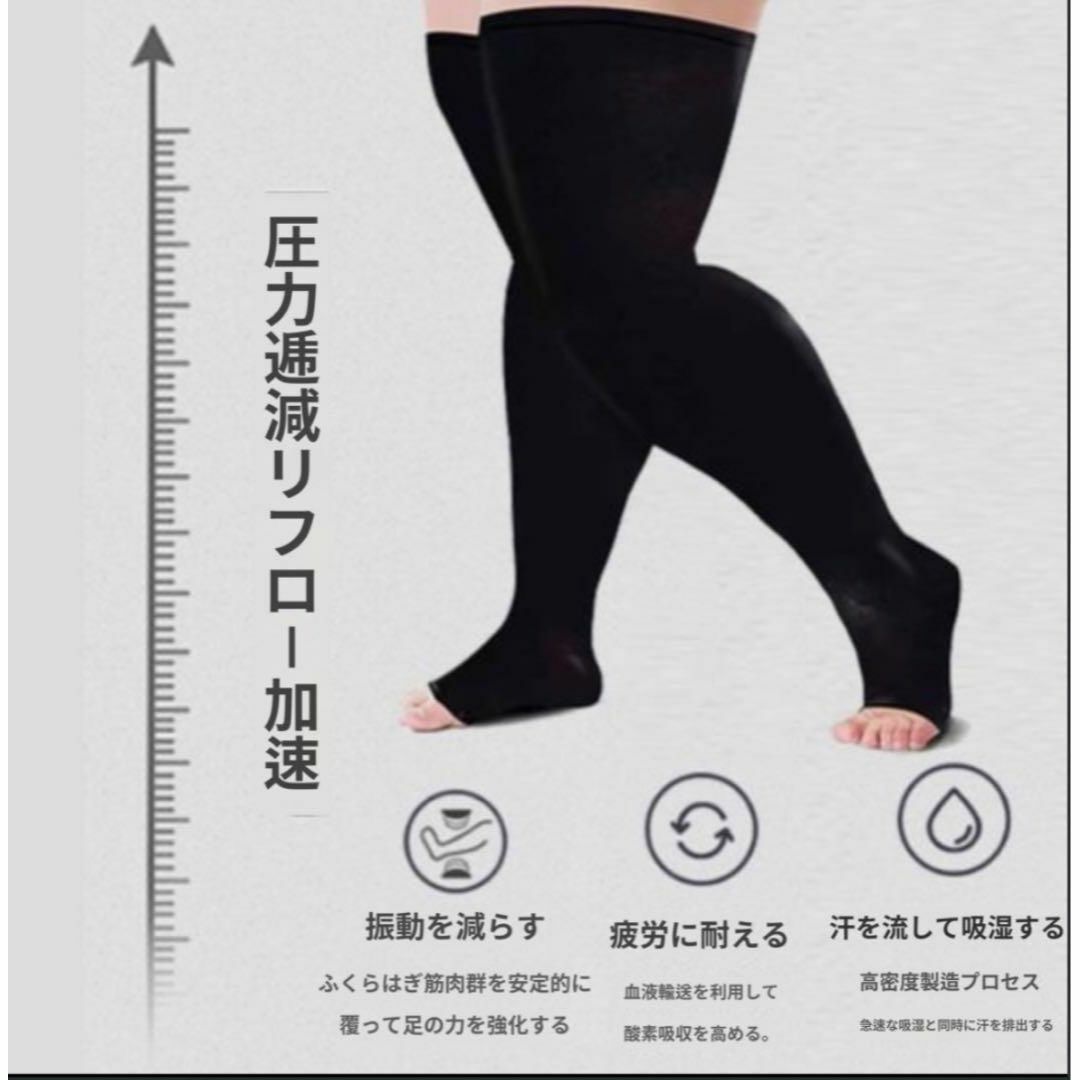 着圧ストッキング　5XL　むくみ　足ラク 昼夜兼用　いいね割　足疲れ　だるさ コスメ/美容のリラクゼーション(その他)の商品写真