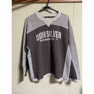Quiksilver クイックシルバー 英文字 ブランドロゴ セーター カーキ (メンズ L)   O1770
