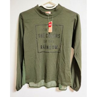 ネイビー(NAVY)の未使用★NAVY 長袖バックシャンTシャツ 160cm カーキ(Tシャツ/カットソー)