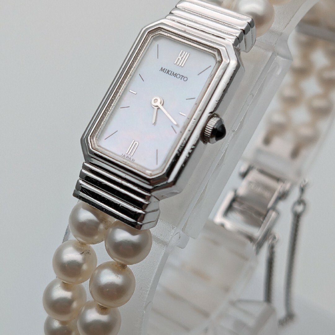 稼働品 ミキモト MIKIMOTO 2連パールブレスウォッチ シェル文字盤 | フリマアプリ ラクマ