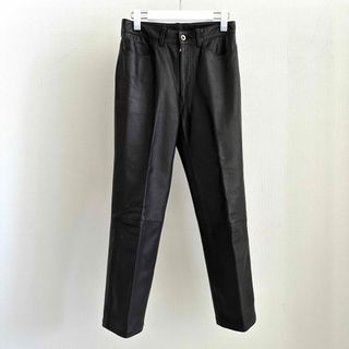 ヨウジヤマモト(Yohji Yamamoto)のヨウジヤマモト AAR ダーバン レザーパンツ 本革 牛革 カウレザー(スラックス)