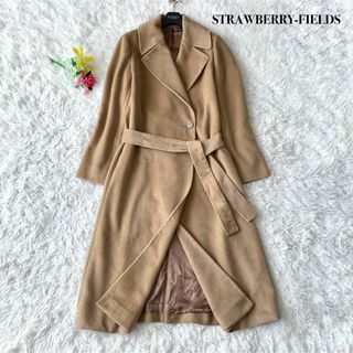 【美品】ストロベリーフィールズ ロングコート アンゴラ シルク