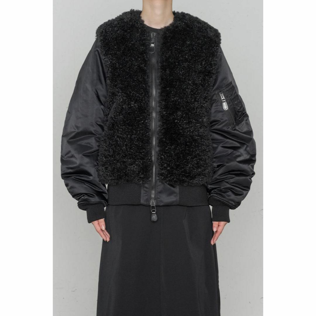 HYKE 23AW FAUX SHEARLING TYPE MA-1 黒 3