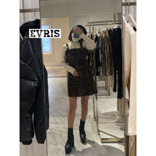 EVRIS - 【美品♡】EVRIS アウトポケット ジャンパースカート ヒョウ柄