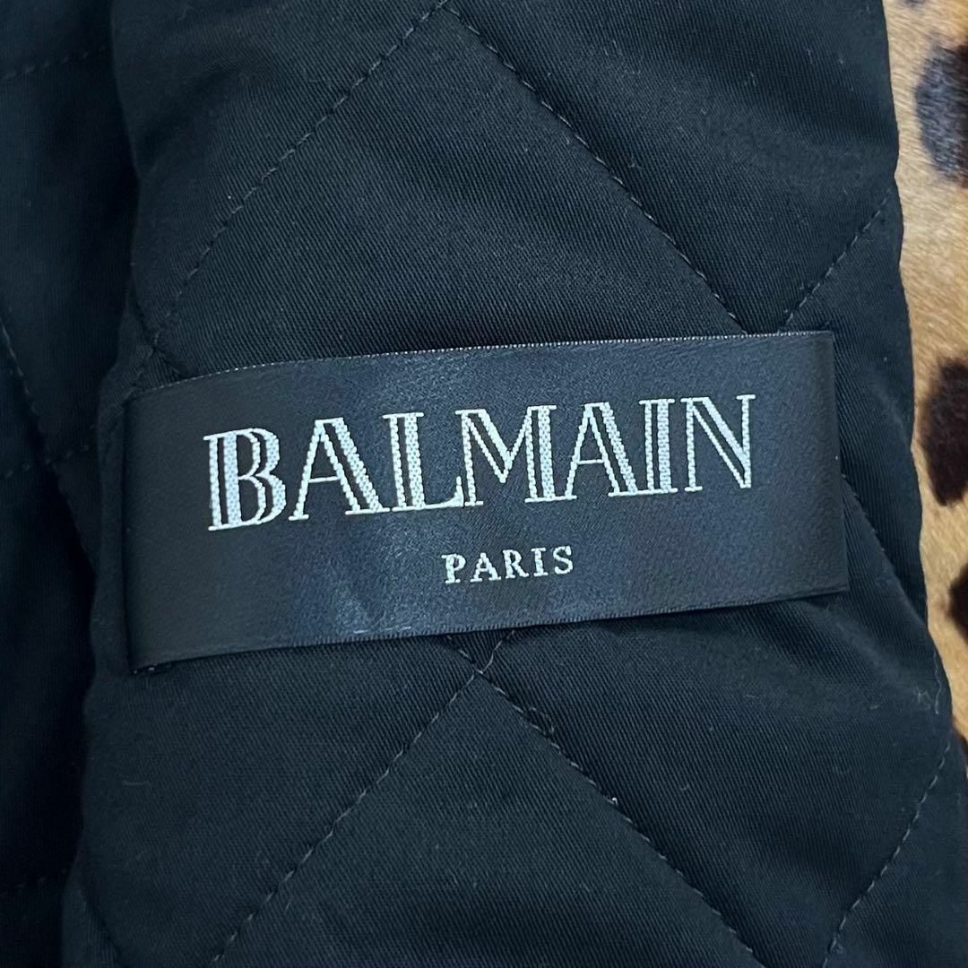 BALMAIN - 【名作】バルマン☆レオパード レザージャケット ハラコ 豹