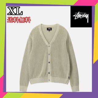 ステューシー(STUSSY)のStussy LOOSE GAUGE CARDIGAN 白 XL(カーディガン)